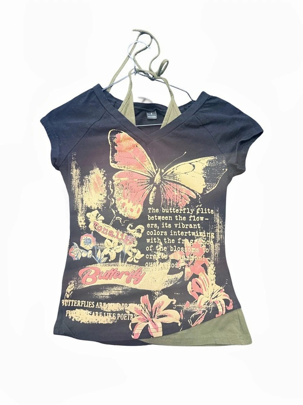 Butterfly Graphic Short Sleeve Top